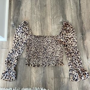 Storia Cheetah Print Long Sleeve Top Size M